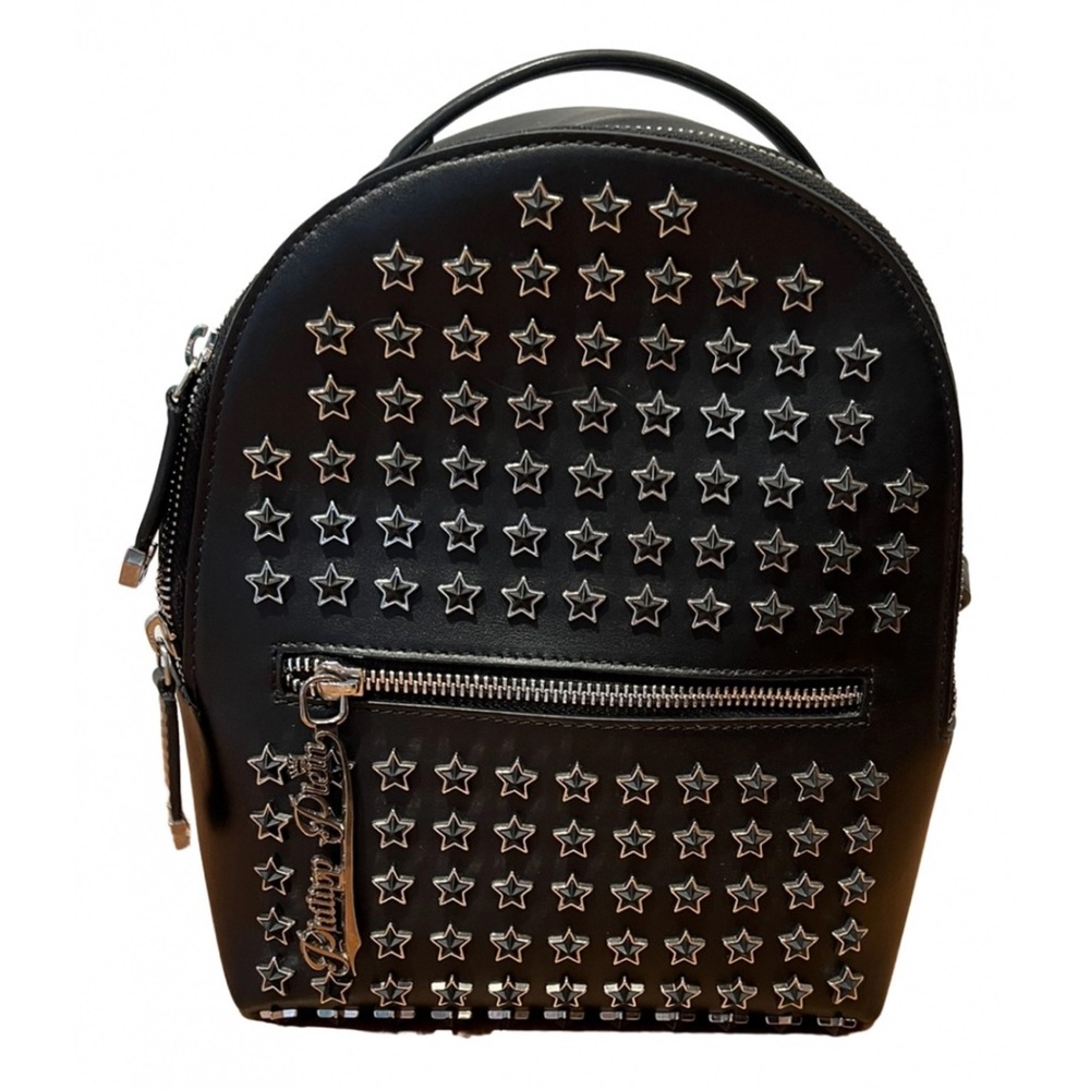 Philipp Plein Black and Silver Star Backpack